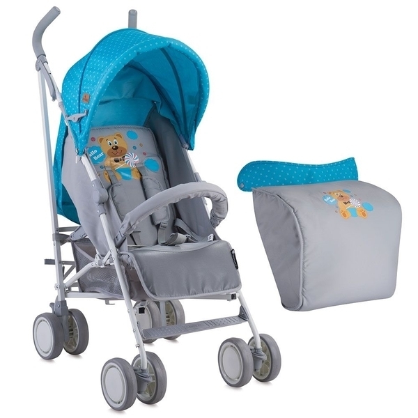 Візок-тростина Lorelli (Bertoni) Fiesta Hello Bear, сірий з блакитним (20165) - Pampik