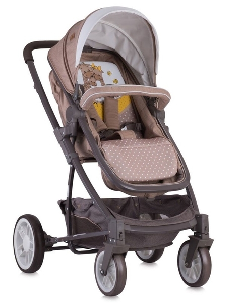 Коляска-трансформер 2 в 1 Lorelli (Bertoni) S-500 SET, з автокріслом Happy Family, бежевий (20323) - Pampik