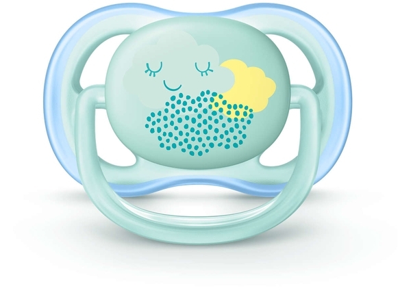 Силіконова ортодонтична пустушка Philips Avent Ultra Air, 0-6 міс., блакитний із зеленим, 2 шт. (SCF344/20) - Pampik - 2