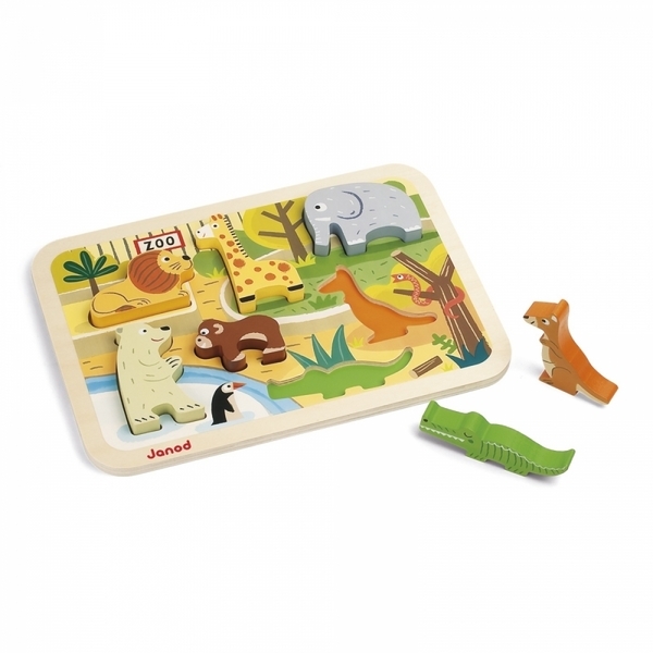 Пазл-вкладыш Janod Зоопарк (J07022) - Pampik - 3