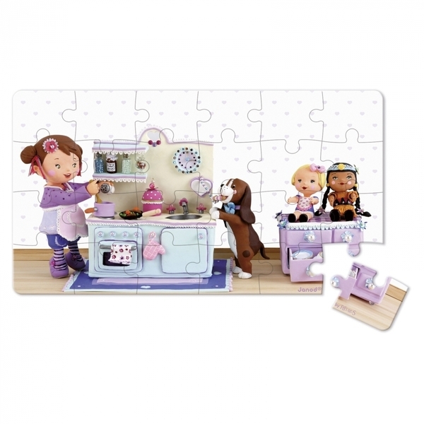 Набор пазлов Janod Лола устраивает чаепитие, 2 шт. (J02769) - Pampik - 2