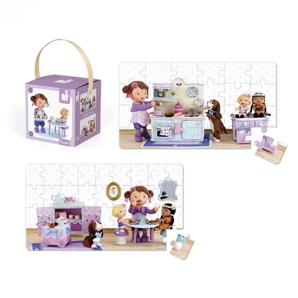 Набор пазлов Janod Лола устраивает чаепитие, 2 шт. (J02769) - Pampik - 4