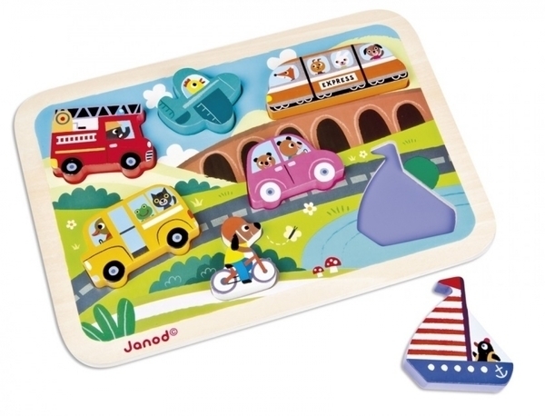 Пазл-вкладиш Janod Транспорт (J07057) - Pampik - 2