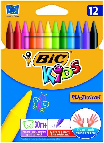 

Цветные мелки BIC Plastidecor, восковые, 12 шт. (920299