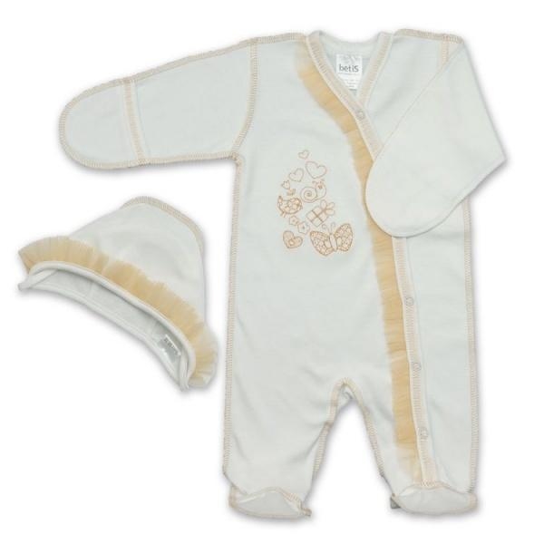 Комплект BetiS Равлик, інтерлок, р.50, персиковий з молочним (27078152) - Pampik