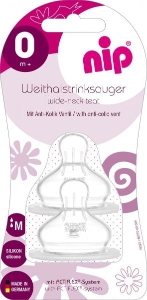 Соска силіконова антіколікова Nip, середній потік, 0 +, 2 шт. (33040) - Pampik - 4