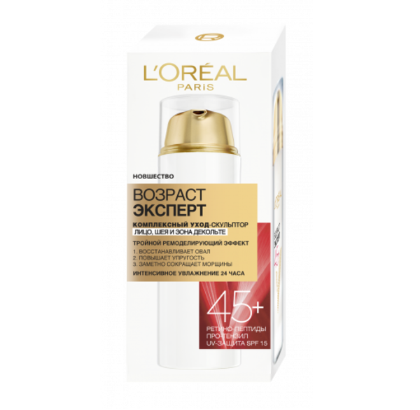 

Антивозрастной крем L’Oréal Paris Skin Expert Возраст Эксперт 45+, для всех типов кожи, 50 мл