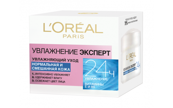 

Дневной крем L’Oréal Paris Skin Expert Увлажнение Эксперт, для нормального и комбинированного типа кожи, 50 мл