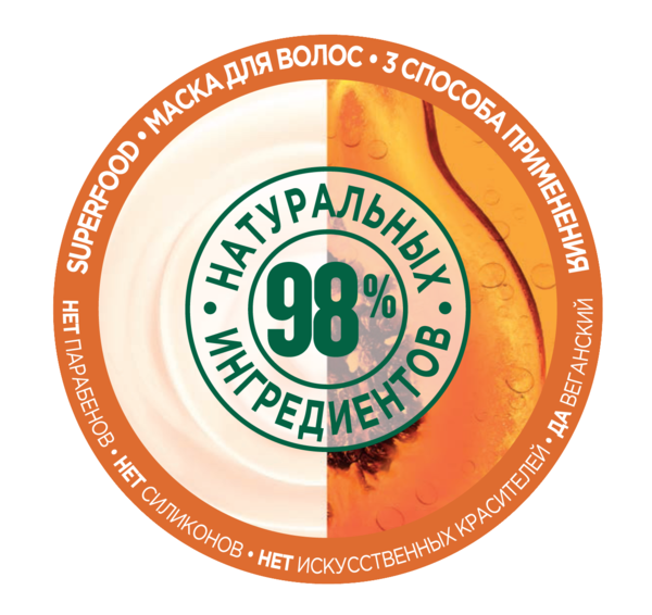 Маска для волосся Garnier Fructis Super Food Папая Відновлення, для пошкодженого волосся, 390 мл - Pampik - 2