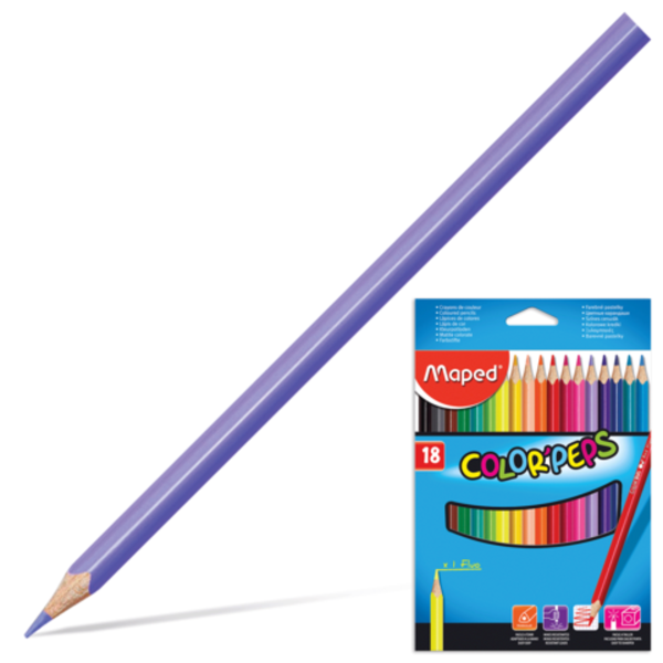 Олівці кольорові Maped Color peps Classic, 18 шт. (MP.183218) - Pampik - 2