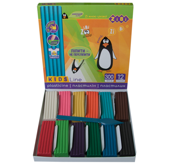 Пластилін ZiBi Kids Line, 12 кольорів, 300 г (ZB.6211) - Pampik - 2
