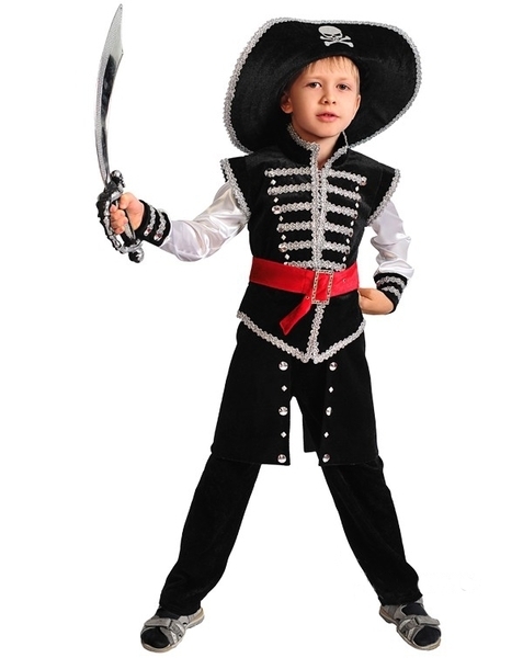 Карнавальний костюм Purpurino Пірат, поліестер, р.30, чорний (730/30) - Pampik