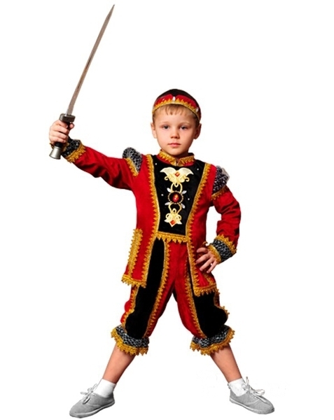 Карнавальний костюм Purpurino Принц, поліестер, р.28, червоний (716/28) - Pampik