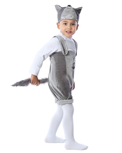 Карнавальный костюм Purpurino Волк, полиэстер, р.28, серый (84121/28) - Pampik