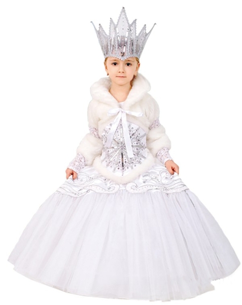Карнавальний костюм Purpurino Снігова Королева, поліестер, р.28, білий (146/28) - Pampik