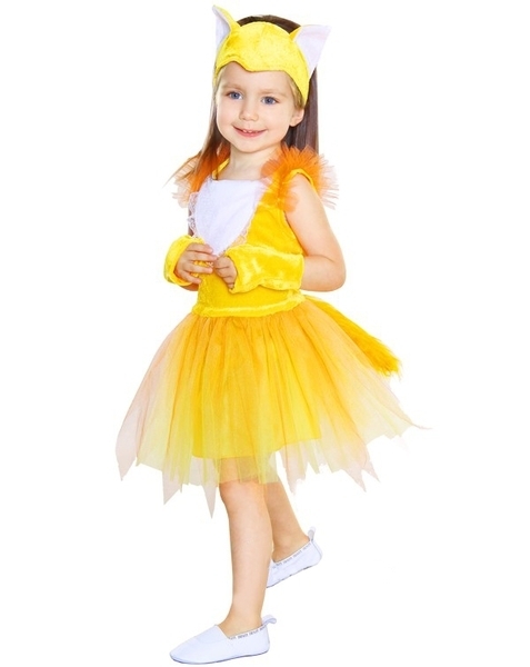 Карнавальный костюм Purpurino Лисичка, полиэстер, р.28, желтый (84101/28) - Pampik