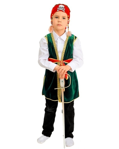 Карнавальний костюм Purpurino Джек Воробей, поліестер, р.30, зелений (19328/30) - Pampik