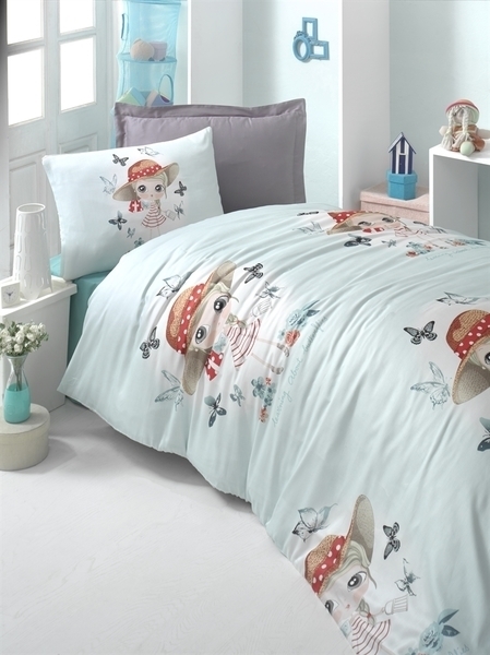 Комплект постельного белья LightHouse Candy Girl, ранфорс, 220х160 см, бирюзовый (34694_1,5) - Pampik
