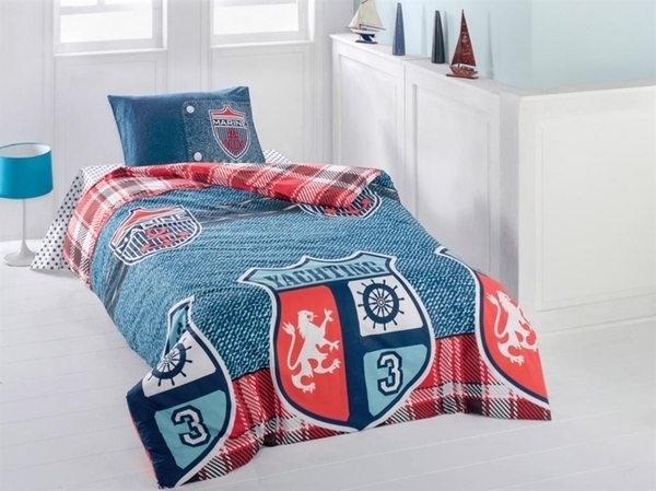 Комплект постельного белья LightHouse Yachting, ранфорс, 220х160 см, красный с синим (10957-01_1.5LH) - Pampik