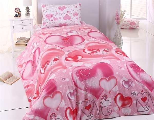 Комплект постельного белья LightHouse Sweet Heart, ранфорс, 220х160 см, розовый (9782_1.5LH) - Pampik
