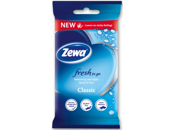 Влажные салфетки Zewa Moist HA Fresh-To-Go Classic, 10 шт. - Pampik