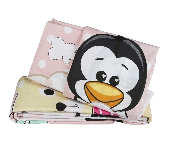 Комплект постельного белья Hobby Penguin, поплин, персиковый (29368) - Pampik - 2