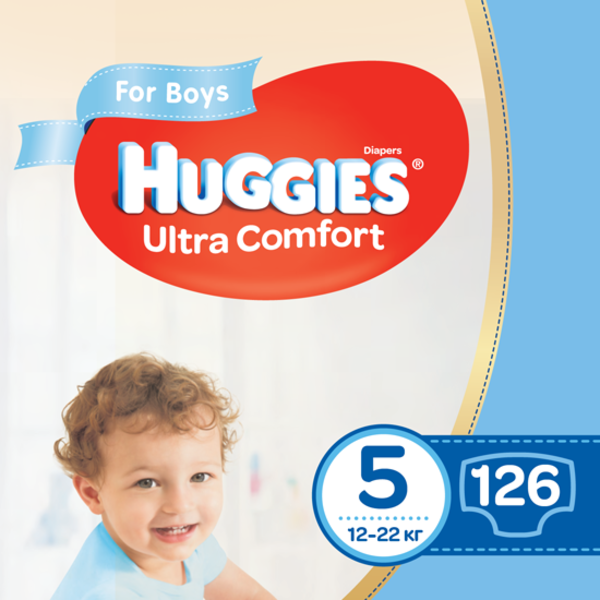 

Набор подгузников для мальчиков Huggies Ultra Comfort 5 (12-22 кг), 126 шт. (3 уп. по 42 шт