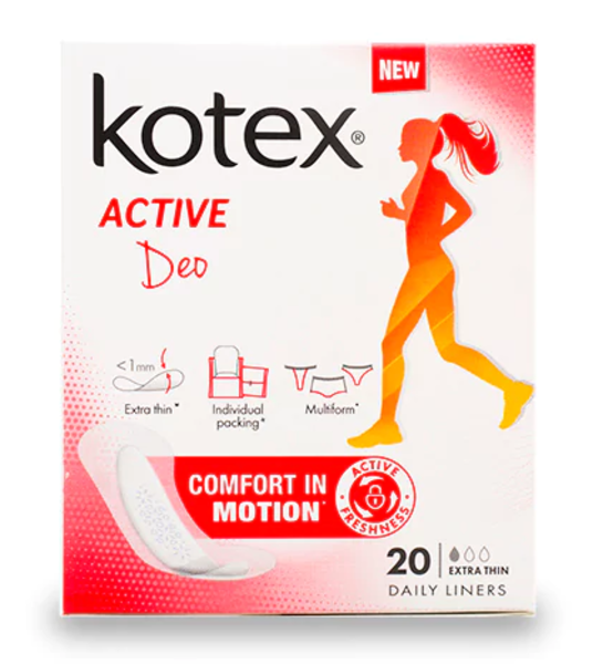 

Ежедневные прокладки Kotex Deo Active Экстра Тонкие, 20 шт