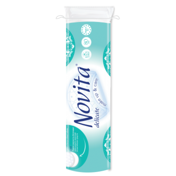 

Ватные косметические диски Novita Delicate, 80 шт