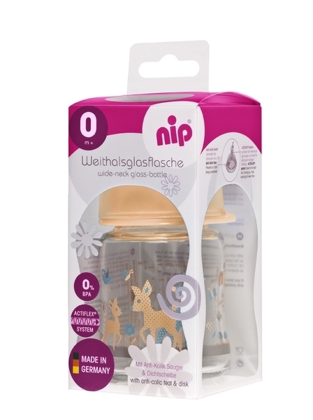 Пляшка скляна Nip Олені, 120 мл, бежевий (35066) - Pampik - 2