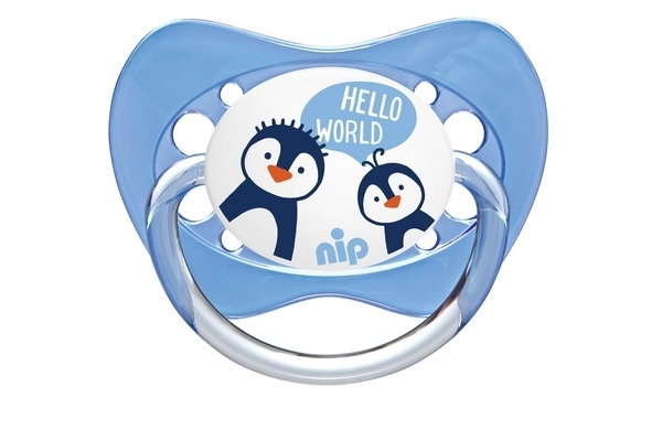 Пустышка Nip Моя семья №3 Зебры и пингвины, 16-32 мес., голубой, 2 шт. (31005) - Pampik - 2
