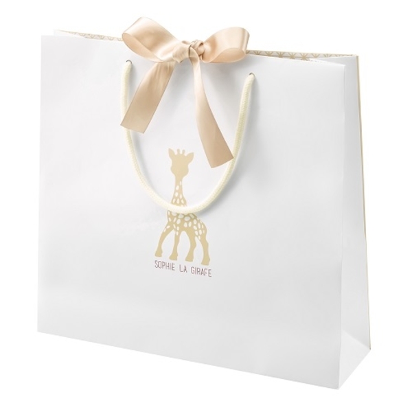 Подарочный набор Vulli Жирафа Софи Sophiesticated, погремушка-комфортер и игрушка-прорезыватель с подарочным пакетом и открыткой (2) - Pampik - 4