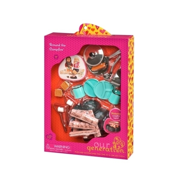 Набір аксесуарів для ляльок Our Generation Навколо багаття, 14 од. (BD37254Z) - Pampik - 3