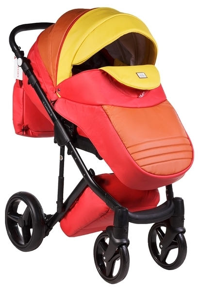 Універсальна коляска 2 в 1 Adamex Luciano Q269, червоний з жовтим (621907) - Pampik - 5