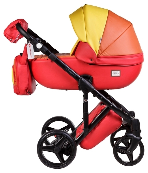 Універсальна коляска 2 в 1 Adamex Luciano Q269, червоний з жовтим (621907) - Pampik - 2
