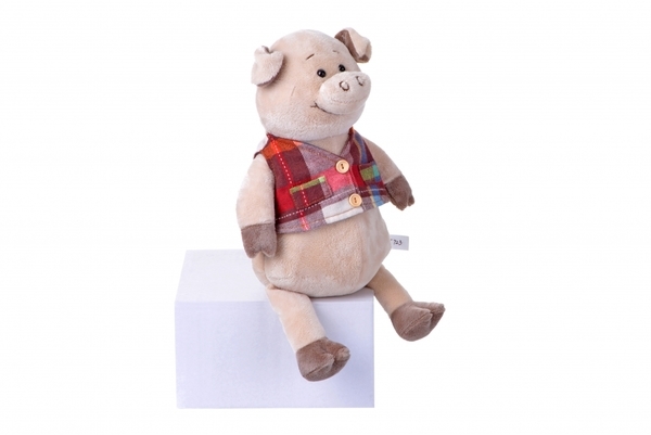 М'яка іграшка Same Toy Свинка в жилетці, 35 см (THT723) - Pampik - 2