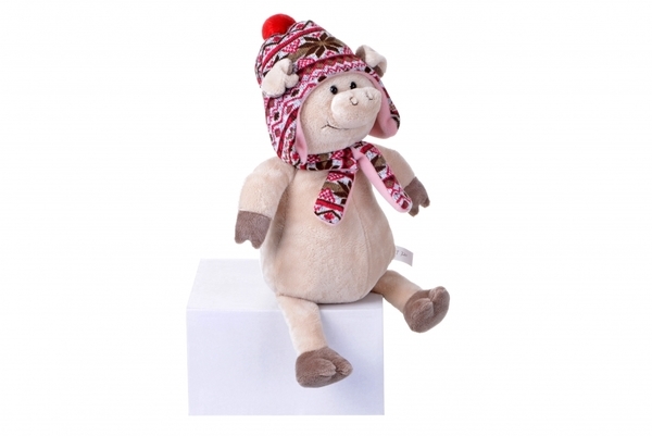 М'яка іграшка Same Toy Свинка в шапці, 35 см (THT720) - Pampik - 2