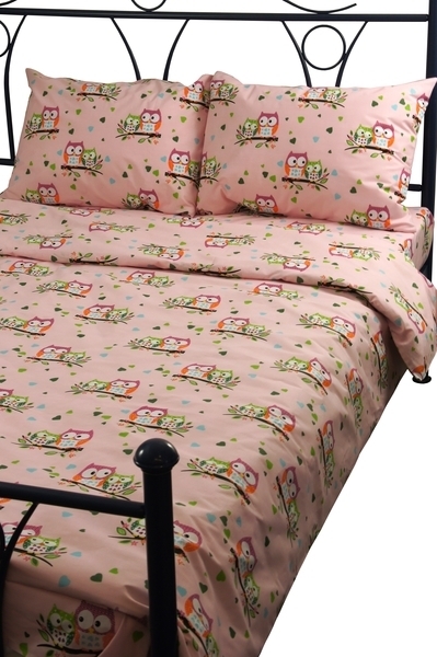 Комплект постельного белья Руно Совы, бязь, розовый (1.114Г) - Pampik