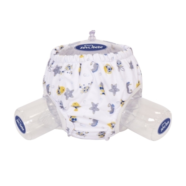 Тренувальні трусики Lux Sevi bebe Акваріум, 10-15 кг, білий з сірим (06-54-1) - Pampik