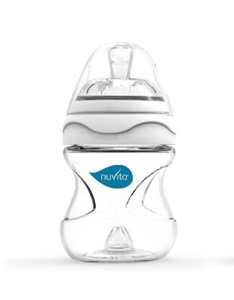Подарок. Бутылочка для кормления Nuvita Mimic, 150 мл, белый (NU-ALMB0014) - Pampik