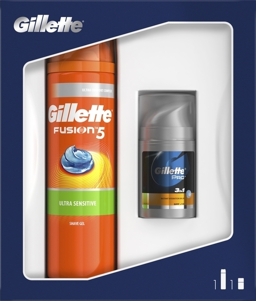 

Подарочный набор Gillette Fusion5 Sensitive, гель для бритья + бальзам после бритья