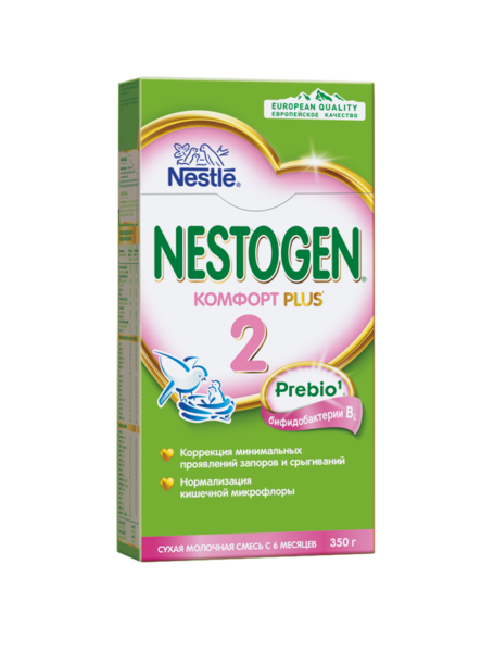 Суха молочна суміш Nestogen 2 Комфорт Plus Prebio, 350 г - Pampik