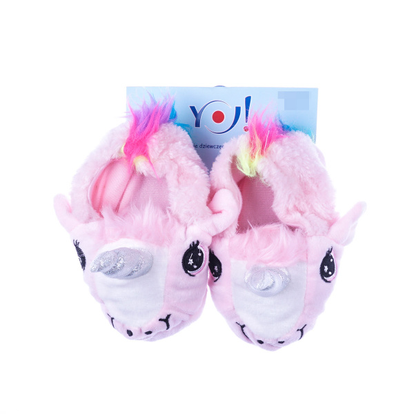 Тапочки YO! Единорог, флис, р.24-25, розовый (OB-045/GIRL/24-25) - Pampik
