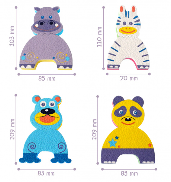 Аквапазли Baby Great Смішні тварини, 4 іграшки (GB-FM4D) - Pampik - 3