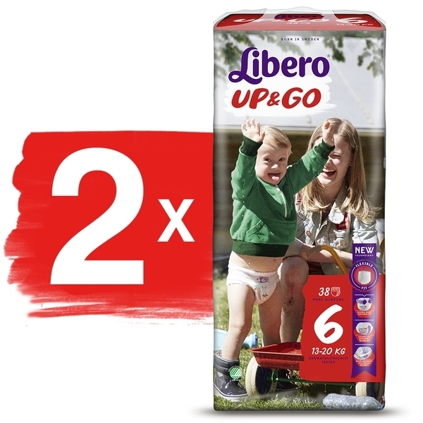 Набір підгузків-трусиків Libero Up&Go 6 (13-20 кг), 76 шт. (2 уп. по 38 шт.) - Pampik - 2