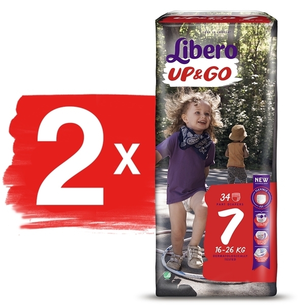 Набір підгузків-трусиків Libero Up&Go 7 (16-26 кг), 68 шт. (2 уп. по 34 шт.) - Pampik - 2