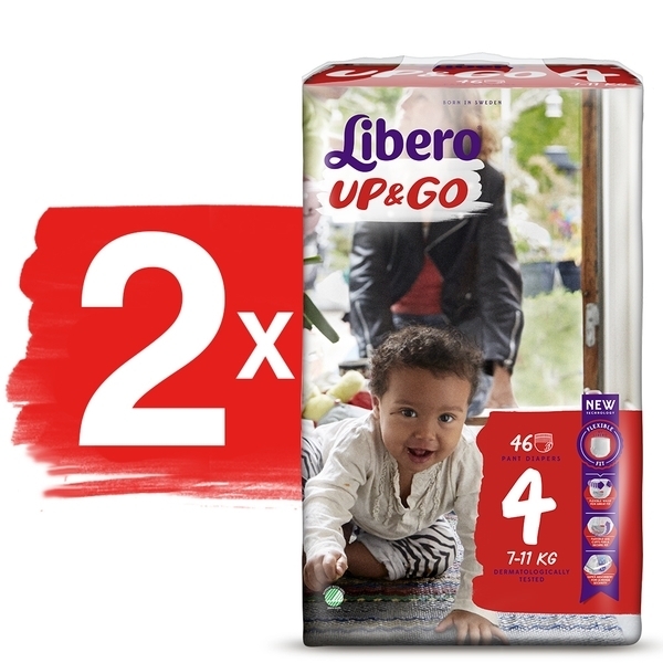 Набір підгузків-трусиків Libero Up&Go 4 (7-11 кг), 92 шт. (2 уп. по 46 шт.) - Pampik - 2