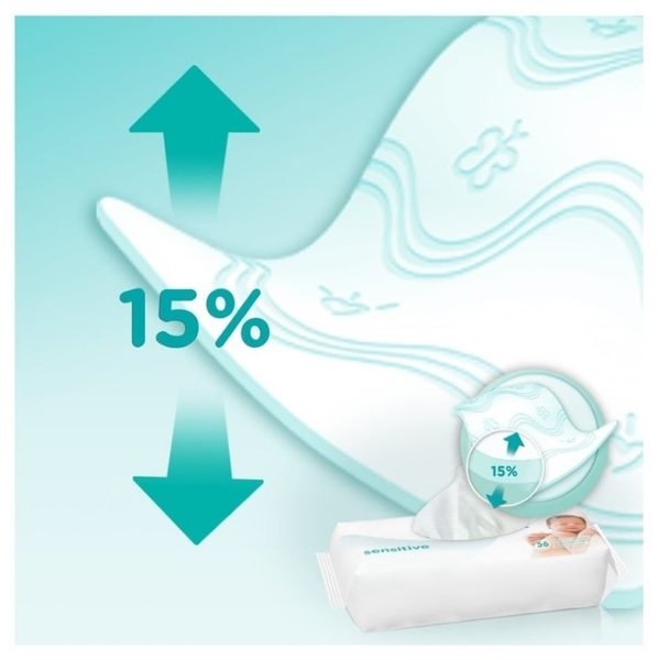 Вологі серветки Pampers Sensitive, 2x56 шт. - Pampik - 4
