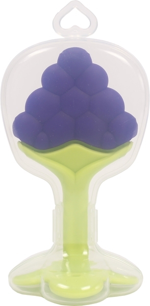 Прорізувач для зубів Lindo Виноград, силіконовий, фіолетовий з салатовим (LI 320 вин) - Pampik - 2