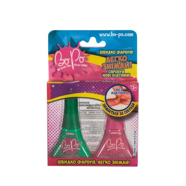 Лак для нігтів BoPo, зелений з рожевим, 2 шт. (WT8155220-7) - Pampik